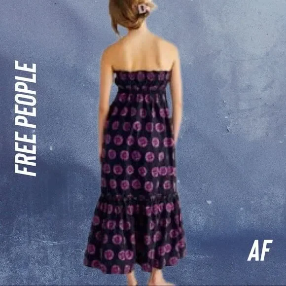 FREE PEOPLE LEANNA TUBE DRESS BLACK COMBO NEW NWT LARGE - Picture 3 of 15